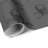 Schedel op grijs | cadeaupapier (Rol Hoek)