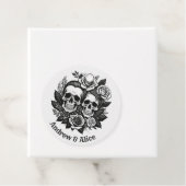 Schedel paar aangepaste naam T-Shirt Bedankjes Labels (In situ)