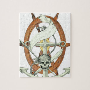 Schedel Piratenschip Anker Legpuzzel