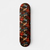 Schedel Pistool snd Roses Graffiti patroon   Skateboard (Voorkant)