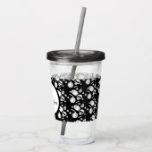 Schedel Pompoen Script Geborduurd Acryl Drinkbeker (Achterkant)