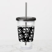 Schedel Pompoen Script Geborduurd Acryl Drinkbeker (Rechts)