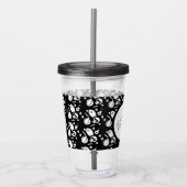 Schedel Pompoen Script Geborduurd Acryl Drinkbeker (Voorkant)