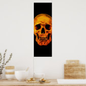 Schedel Pop Art Geel Zwart Poster (Keuken)