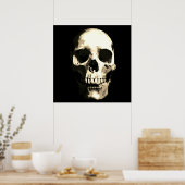 Schedel Pop Art Sepia Kleur Poster (Keuken)