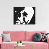 Schedel Pop Art Wrapped 2 doeken Set Canvas Afdruk (Insitu (Woonkamer))