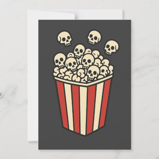 Schedel Popcorn Box Sticker Magnetische Uitnodiging (Voorkant)