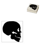 Schedel profiel silhouet art stempel (Gestempeld)