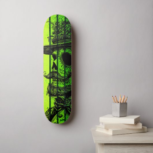  schedel: Ride met Retro Rebel Style Skateboard (Muurkunst)