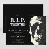  schedel rip 20s zwart 30e verjaardag kaart (Voorkant / Achterkant)