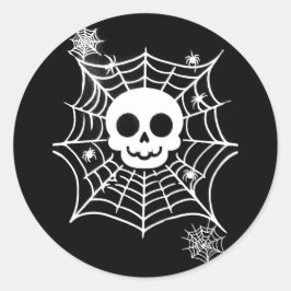 schedel ronde sticker