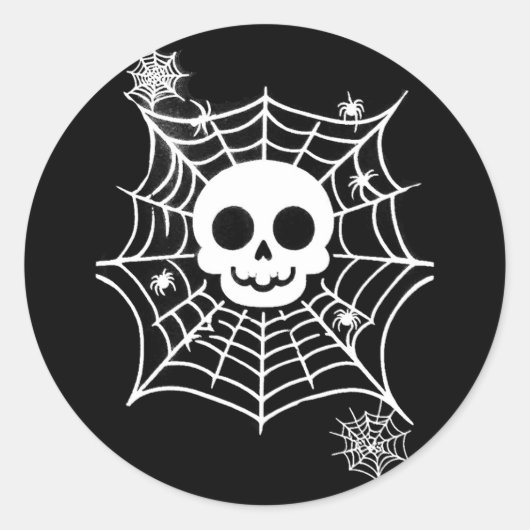 schedel ronde sticker (Voorkant)