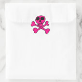 schedel ronde sticker (Tas)