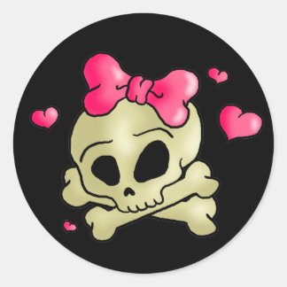  schedel ronde sticker