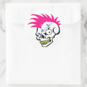 Schedel roze Stickers (Tas)