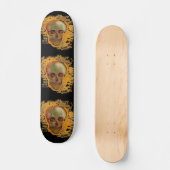  schedel schilderen door Van Gogh Skateboard (Voorkant)