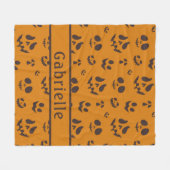 Schedel Silhouet Patroon Bruin Fleece Deken (Voorkant (Horizontaal))