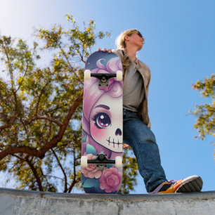 Schedel skateboard met een grappig ontwerp