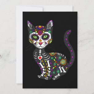 Schedel Skull Mexicaanse Kat Halloween Dag Van De  Kaart