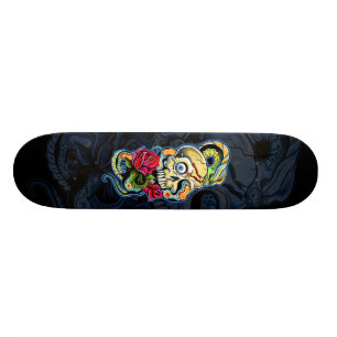 Schedel Slang Rozen Ontwerp Skateboard