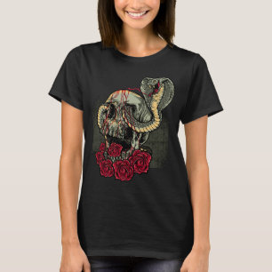 Schedel Snake Rozen Enge Horror T-shirt