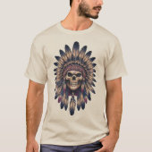 Schedel Stamhoofd Native Amerikaan T-shirt (Voorkant)