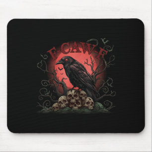 Schedel stapel raaf F-caw-f Halloween T-shirt Muismat