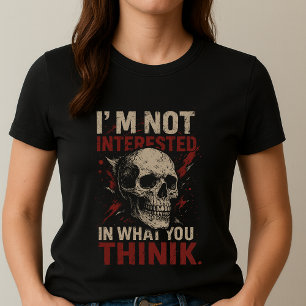 Schedel Statement T-shirt; Niet geïnteresseerd T-shirt