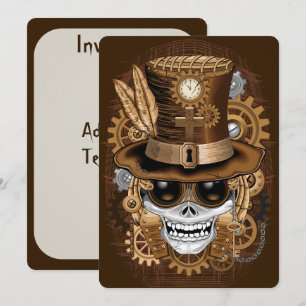 Schedel Steampunk Voodoo Retro Machine Kaart