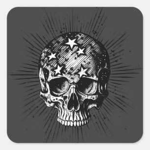 Schedel & Sterren III Vierkante Sticker
