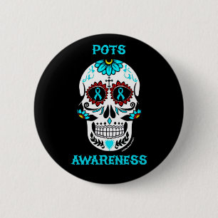 Schedel Suiker/Bewustzijn...POTS Ronde Button 5,7 Cm