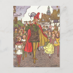  schedel Tale Pied Piper van Hamelin door Hauman Briefkaart