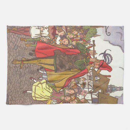  schedel Tale Pied Piper van Hamelin door Hauman Theedoek (Horizontaal)