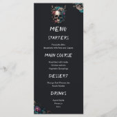 Schedel Tattoo Rock en Roll Gotische bruiloft Menu (Voorkant)