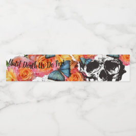 Schedel tot de dood ons doen deel bruiloft fles et waterfles etiket