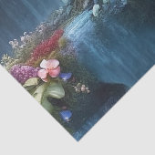 Schedel tussen watervallen en bloemen Decoupage Tissuepapier (Detail)