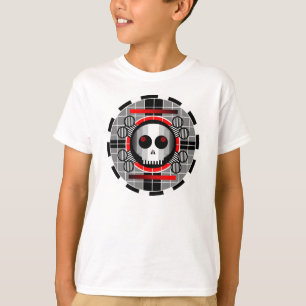Schedel TV-rond T-shirt voor kinderen, basis wit