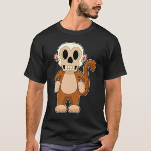 Schedel van aap halloween t-shirt