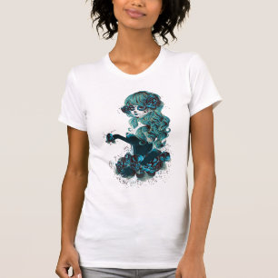 Schedel van Dood Suiker Make-up Meisje T-shirt