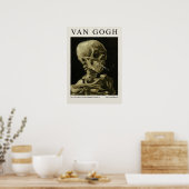 Schedel van een skelet met brandende sigarettenblo poster (Keuken)
