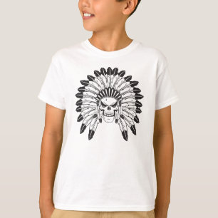 Schedel van Indiaanse hoofdman T-shirt