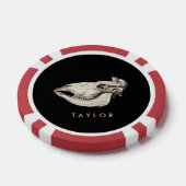 schedel van Koe Illustratie Naam Poker Chips (Enkel)