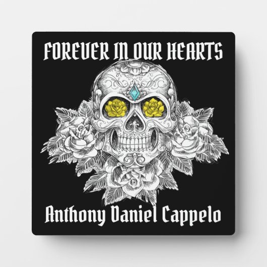 Schedel van suiker en rozen monument fotoplaat (Voorkant)