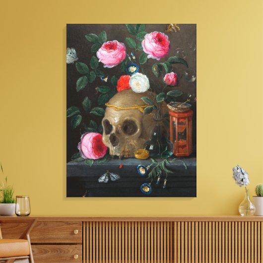 Schedel Vanitas Stilleven Jan van Kessel Canvas Afdruk (Insitu (Woonkamer))