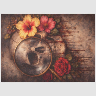 Schedel Vergrootglas Decoupage Papier