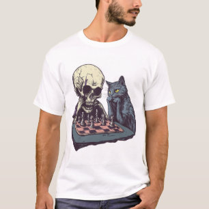 Schedel versus Kat � Grappige Schaakpartij T-shirt