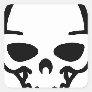 schedel vierkante sticker