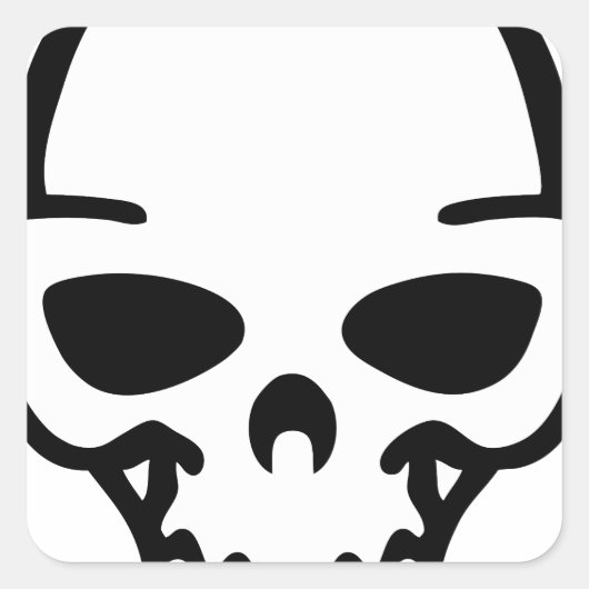 schedel vierkante sticker (Voorkant)
