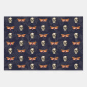 Schedel & Vlinder Kant Halloween Wrapping Papier Inpakpapier Vel (Voorkant 2)
