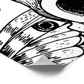 Schedel, vlinders: met de hand getekend  patroon poster (Hoek)